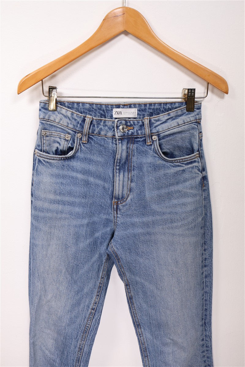 גינס ישר בכחול משופשף Zara - XS, תמונה 4