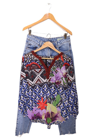 חולצה שיפון DESIGUAL פרחונית- M-L