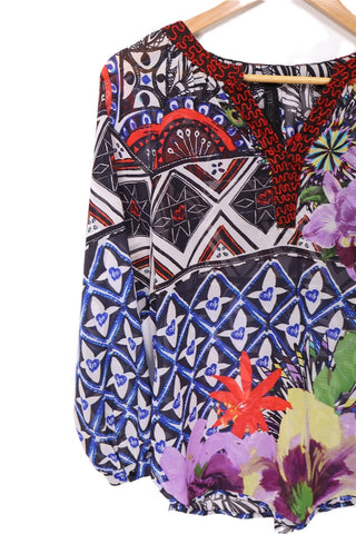 חולצה שיפון DESIGUAL פרחונית- M-L