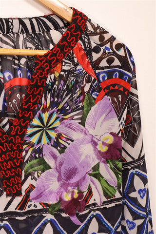 חולצה שיפון DESIGUAL פרחונית- M-L