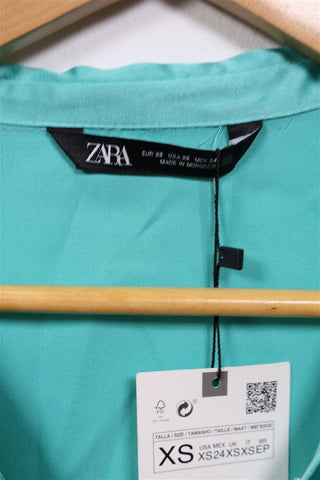 חולצת מעטפת חדשה ZARA בטורקיז - XS-S