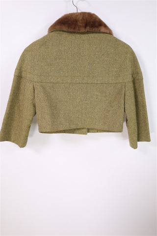 גקט וינטיג בולרו צווארון פרווה בירוק - XS-S