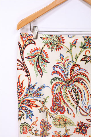 חצאית פרחונית ZARA בשמנת - L