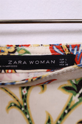 חצאית פרחונית ZARA בשמנת - L