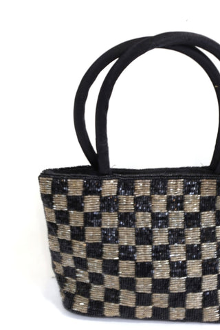 תיק וינטיג מחורז בשחור וזהב- OS