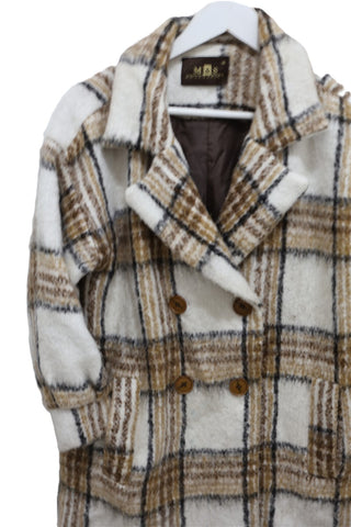 גקט מעיל משבצות MAX & CO אוברסייז בניוד- M-L