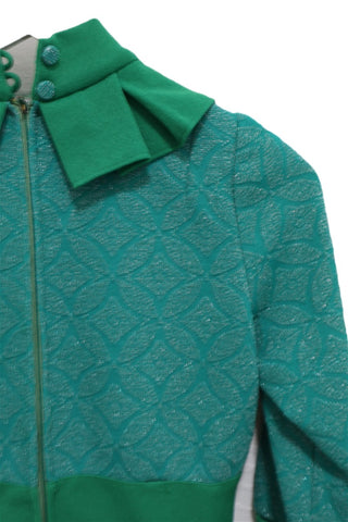 שמלת וינטיג מעוצבת בירוק- S