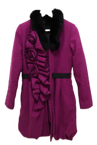 מעיל מעוצב סגול-M-L