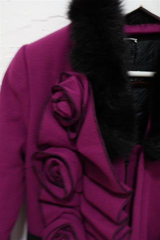 מעיל מעוצב סגול-M-L