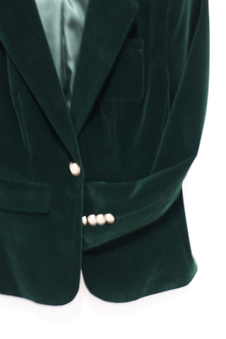 גקט וינטיג קטיפה חדש בירוק בקבוק- S-M