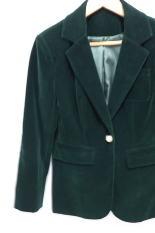 גקט וינטיג קטיפה חדש בירוק בקבוק- S-M