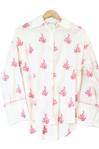 חולצה רומנטית ZARA רקומה בשמנת- XS-M