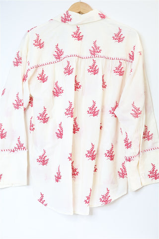 חולצה רומנטית ZARA רקומה בשמנת- XS-M