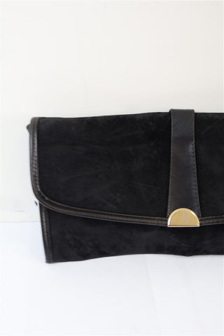 תיק וינטיג בשחור קטיפתי- OS