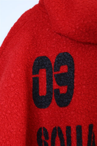 מעיל גקט מעוצב ומקשוקש באדום- L-XL