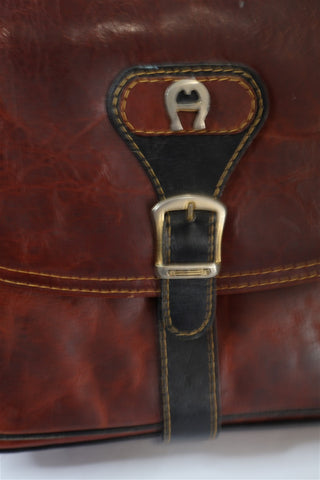 תיק וינטיג עור בחום -OS