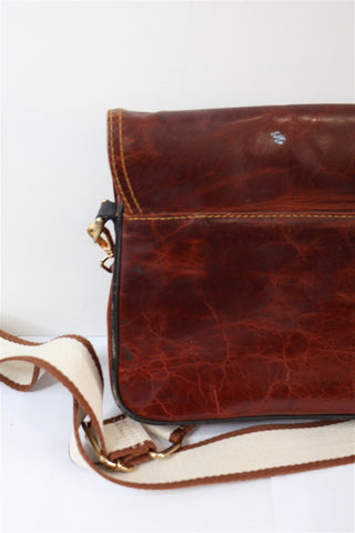 תיק וינטיג עור בחום -OS