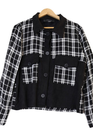 גקט משבצות בשחור ולבן- L-XL