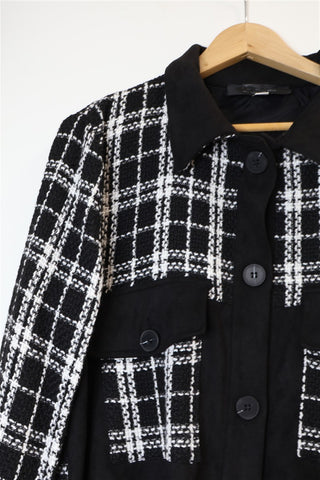 גקט משבצות בשחור ולבן- L-XL