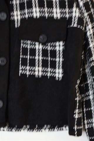 גקט משבצות בשחור ולבן- L-XL