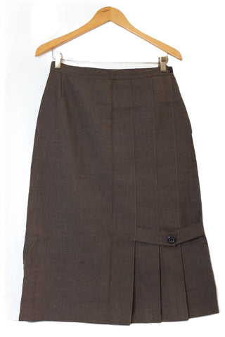 חצאית וינטיג מעוצבת בחום- M