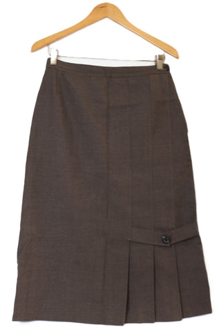 חצאית וינטיג מעוצבת בחום- M