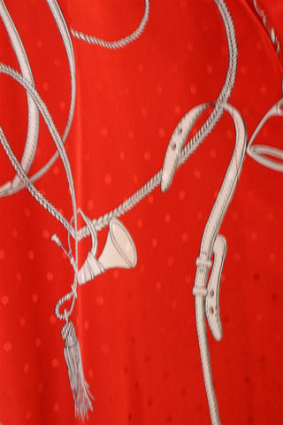 חולצת וינטיג שרשראות וחבלים באדום -L-XL