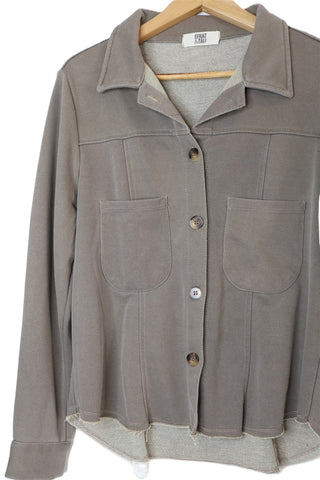 גקט קזואל מעוצב בחום באפור-M-L