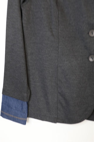 גקט קזואל מעוצב באפור וגינס-M-L