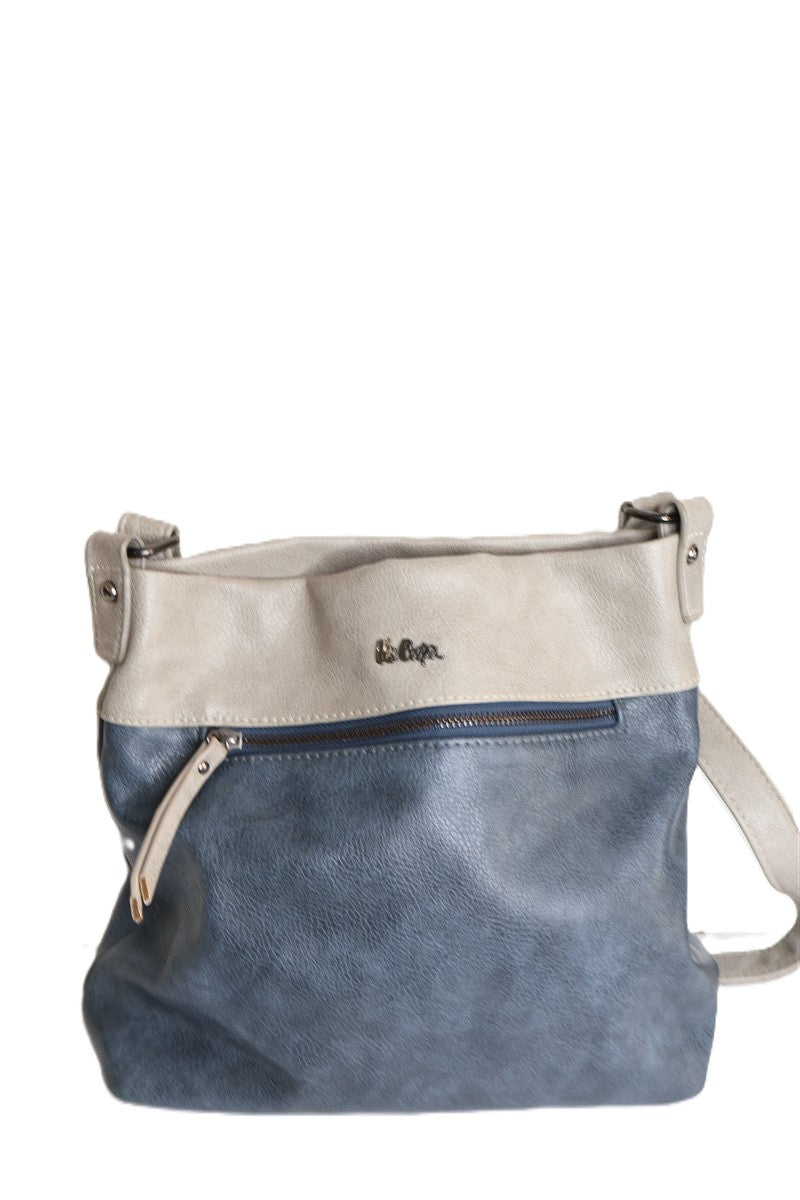 תיק עור מעוצב LEE COPPER בכחול אפור- OS