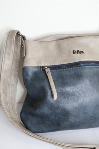 תיק עור מעוצב LEE COPPER בכחול אפור- OS