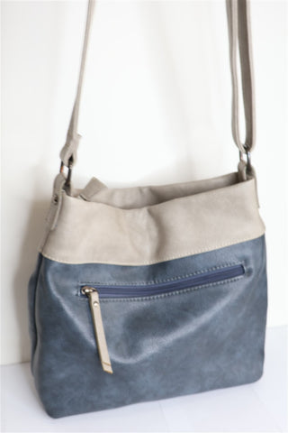 תיק עור מעוצב LEE COPPER בכחול אפור- OS