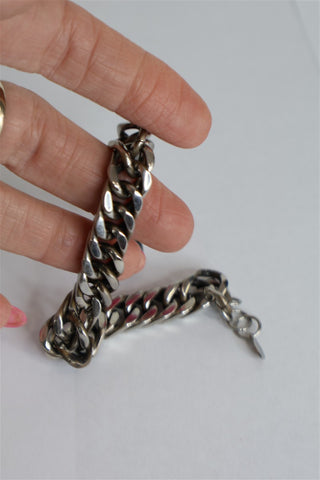 צמיד שרשרת בסטייל גורמט כסוף- OS