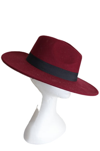 כובע לבד מעוצב בבורדו- OS