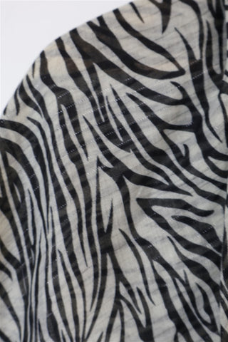 צעיף מלבני בפרינט זברה מנצנץ-OS
