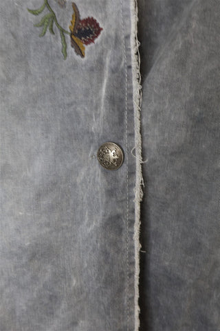 גקט קזואל רקום באפור-M-L