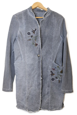 גקט קזואל רקום באפור-M-L