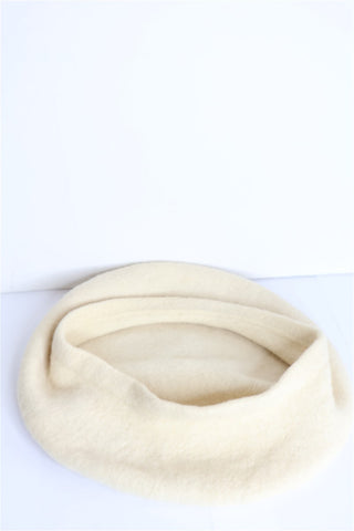 כובע ברט וינטיג בצבע שמנת -OS