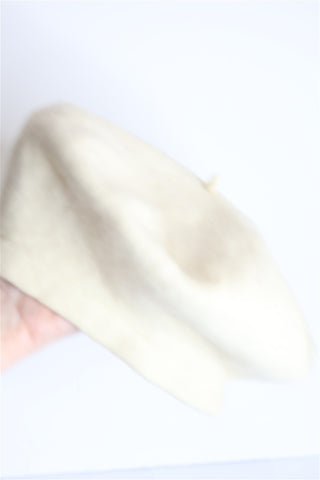 כובע ברט וינטיג בצבע שמנת -OS