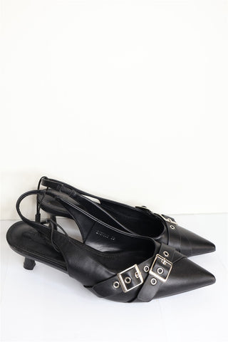 נעל עקב חדשה מעוצבת בשחור- מידה 39