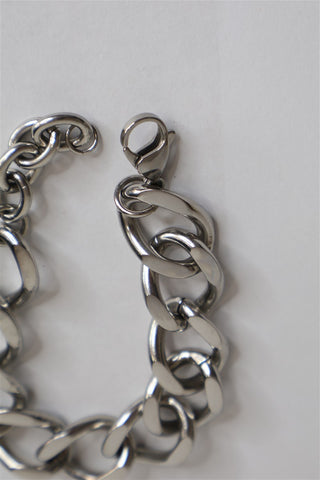 צמיד שרשרת בסטייל גורמט כסוף- OS