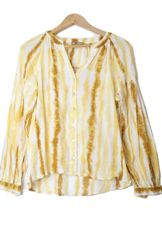 חולצה מכופתרת בצהוב -S-M