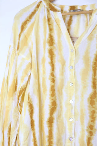 חולצה מכופתרת בצהוב -S-M