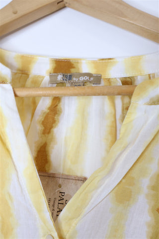 חולצה מכופתרת בצהוב -S-M