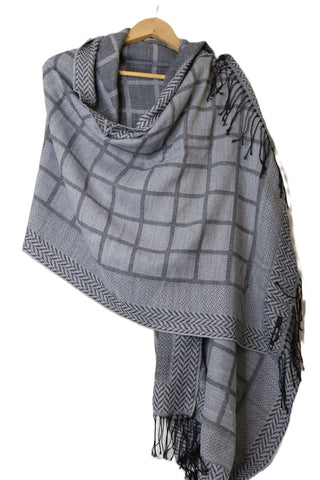 צעיף של משובץ באפור-OS