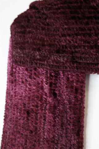 צעיף קטיפתי מחמם בסגול בורדו- OS