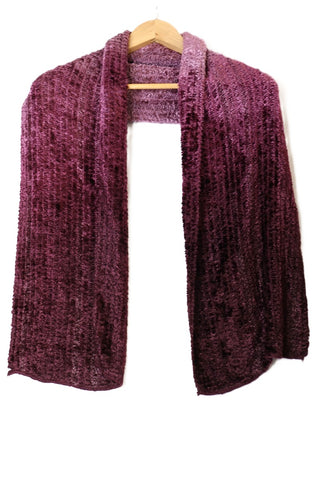 צעיף קטיפתי מחמם בסגול בורדו- OS