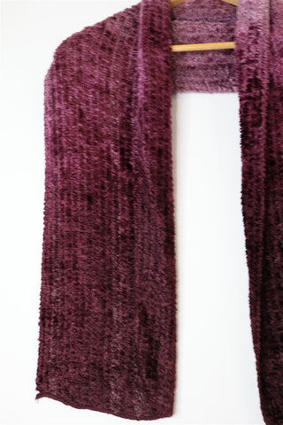 צעיף קטיפתי מחמם בסגול בורדו- OS