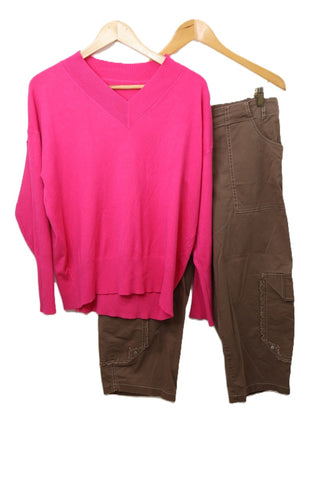 סריג נשפך בורוד פוקסיה- XS-M