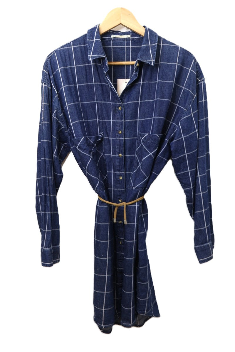 חולצת טוניקה גינס משבצות- L-XL